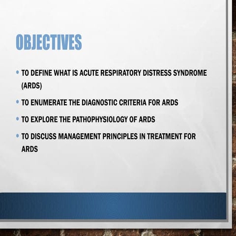 Acute Respiratory Distress Syndrome A powerpoint presentation