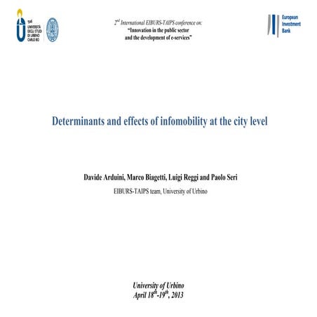 Determinants and effects of infomobility at the city level