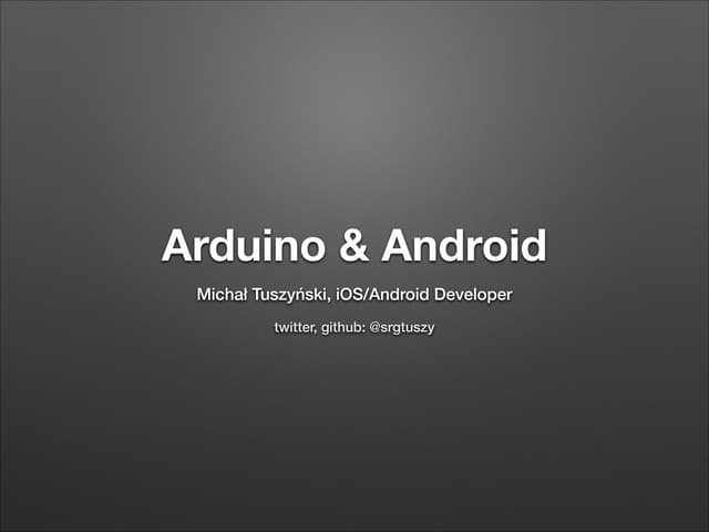 Connecting Arduino and Android