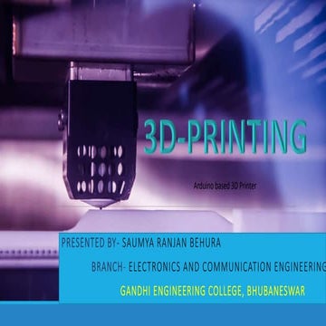 Arduino based 3D printer | PPT