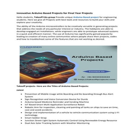 Arduino Based Projects. | PDF