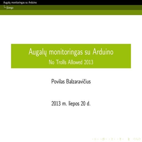 Augalų monitoringas su Arduino