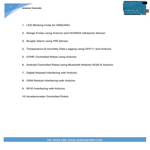 Arduino projects & tutorials | PDF
