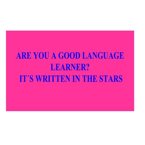 Are You A Good Language Learner