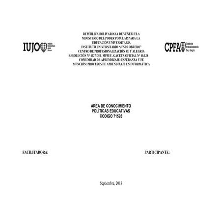 Area de conocimiento politicas educativas