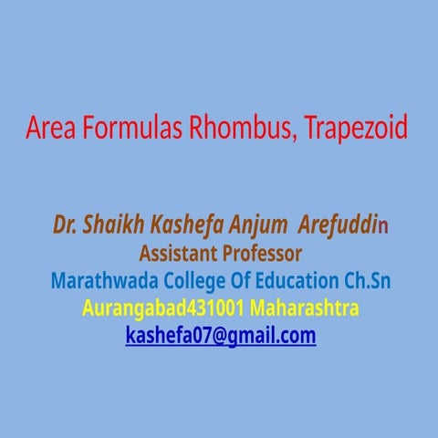 Area Formulas Rhombus, and Trapezoid.pptx
