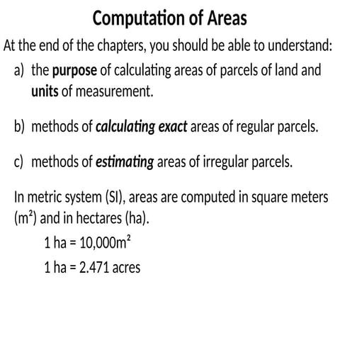 Area and volume_Surveying, Civil Engineering | PDF