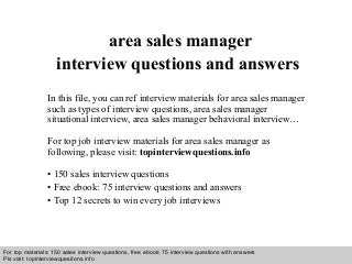sales manager interview questions