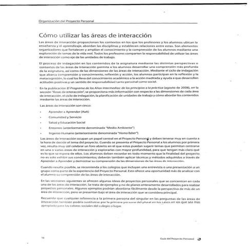 Areas de interacción