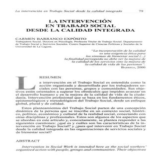 La intervencion en trabajo social