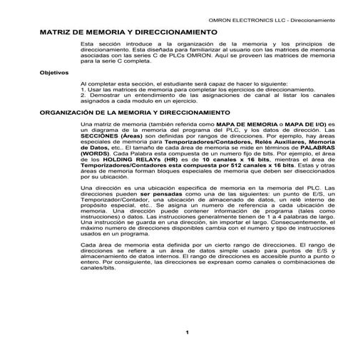 Areas de memoria PLCs Omron