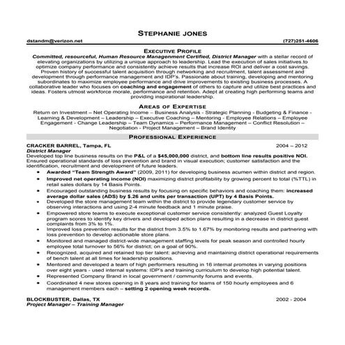 Areas of expertise resume for stephanie jones