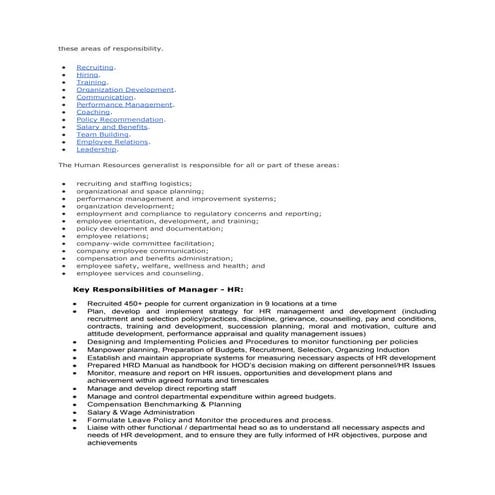 Areas of responsibility[1]