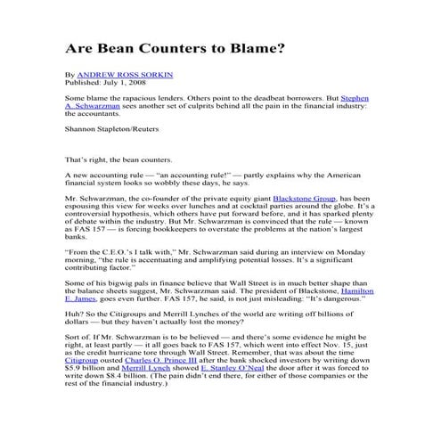 Are bean counters to blame