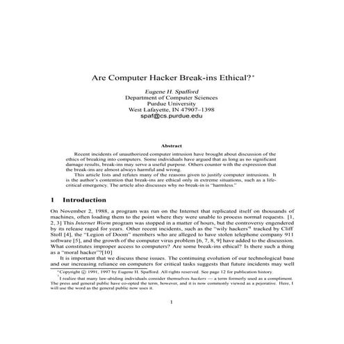 Are computer hacker break ins ethical