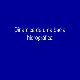 Dinâmica de Uma Bacia Hidrográfica