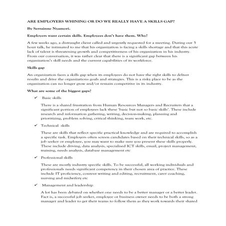 Are employers whining or do we really have a skills gap?