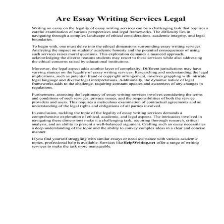 Are Essay Writing Services Legal. Essay writing service legal - The Writing Center.