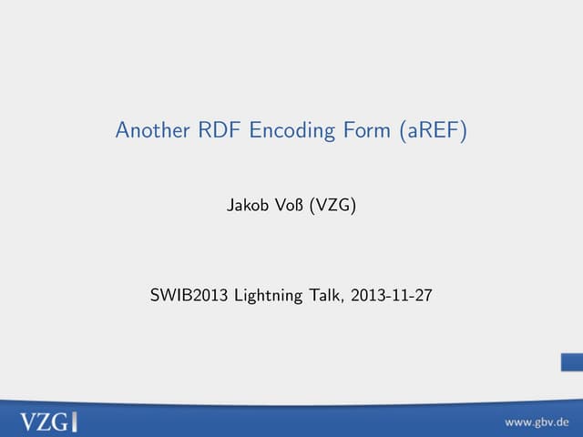 Another RDF Encoding Form