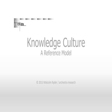 A Reference Model of the Knowledge Culture