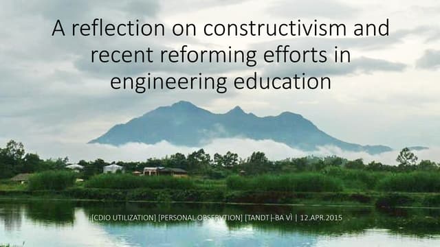 A reflection on constructivism and engineering education