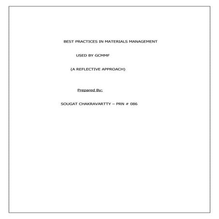 A reflective approach to materials management   ice cream industry