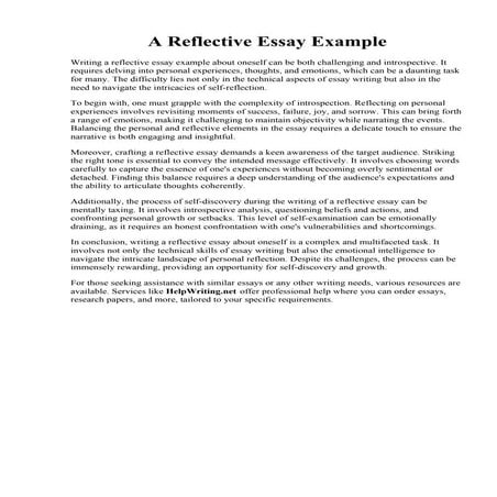 A Reflective Essay Example. 50 Best Reflective Essay Examples Topic ...