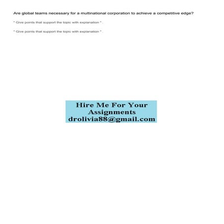 Are global teams necessary for a multinational corporation t.pdf