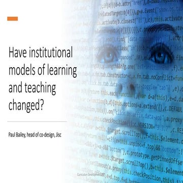 Are institutional models of learning and teaching changing