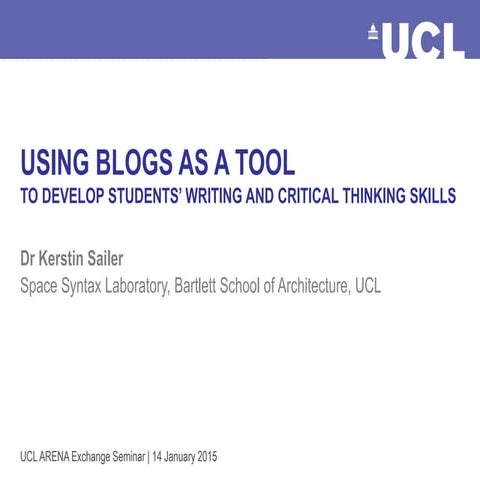 Using Blogs as a Tool to Develop Students' Writing and Critical ...