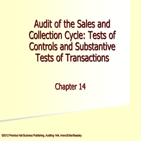 Audit of the sales and collection cycle/ Test Control