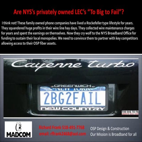 Are NYS’s privately owned lLEC’s to big to fail