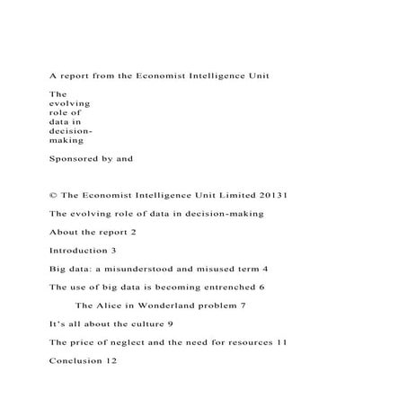 A report from the Economist Intelligence UnitThe evolvin.docx