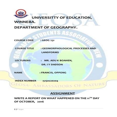 A report on a field trip