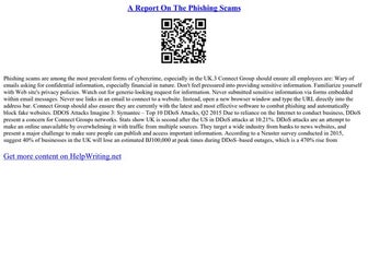 A Report On The Phishing Scams