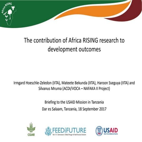 The contribution of Africa RISING research to development outcomes