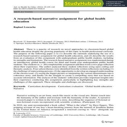 A research-based narrative assignment for global health education.pdf