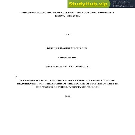 A RESEARCH PROJECT SUBMITTED IN PARTIAL FULFILMENT OF THE REQUIREMENT ...