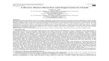 A review botnet detection and suppression in clouds