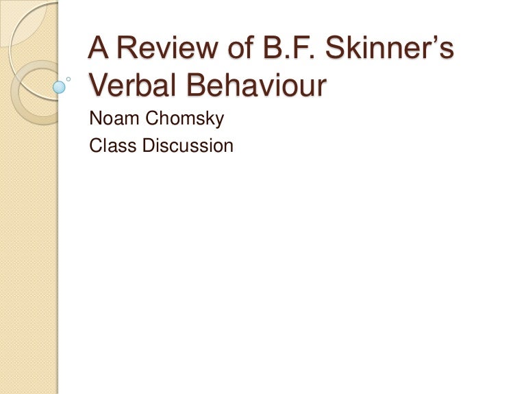 A review of bf skinner's verbal behaviour