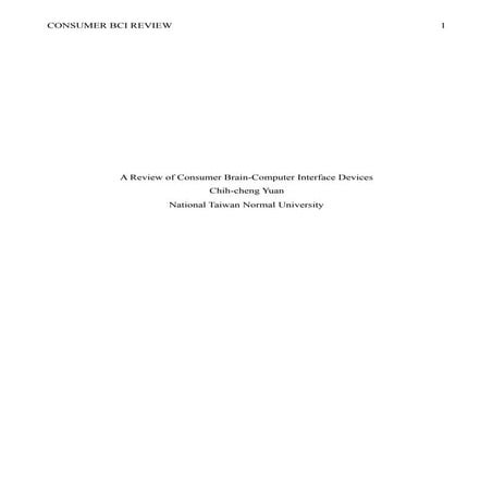 A review of consumer brain computer interface devices