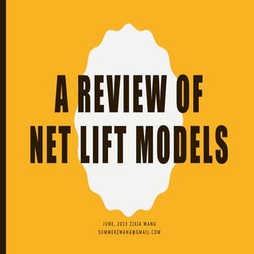 A review of net lift models