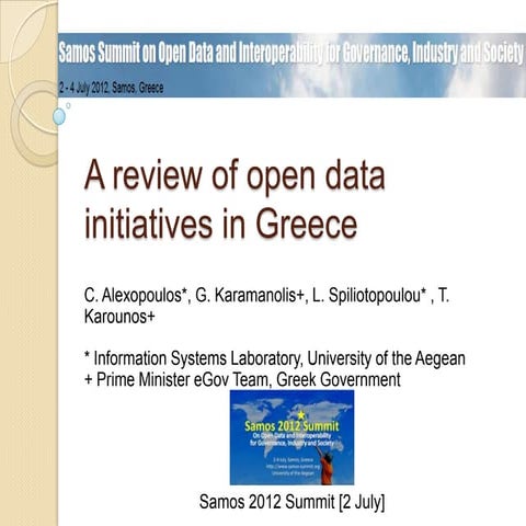 A review of open data initiatives in greece