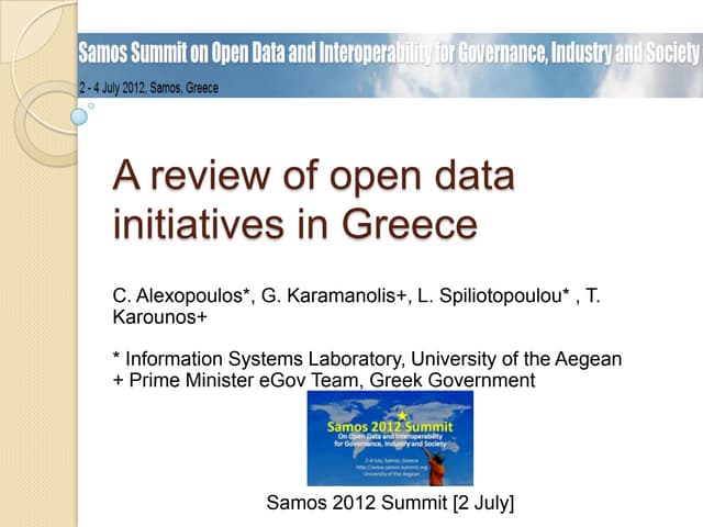 A review of open data initiatives in greece