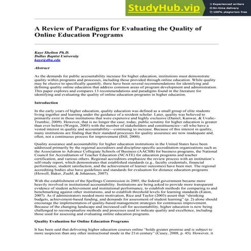 An Online Course Design Checklist Development And Users Perceptions | PDF