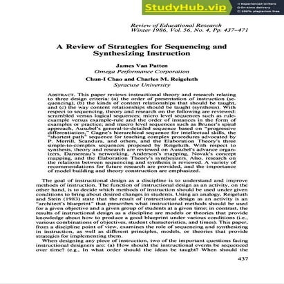 A Review Of Strategies For Sequencing And Synthesizing Instruction