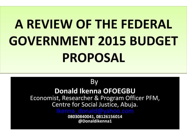 A review of the federal government ...