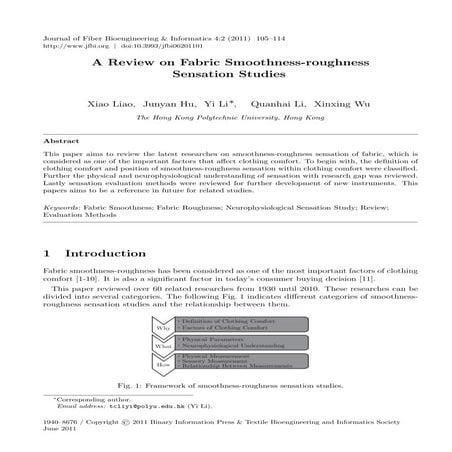 A review on fabric smoothness sensation studies