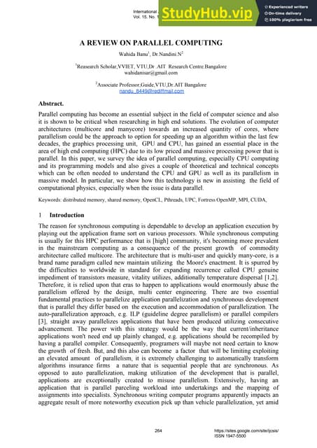 A REVIEW ON PARALLEL COMPUTING