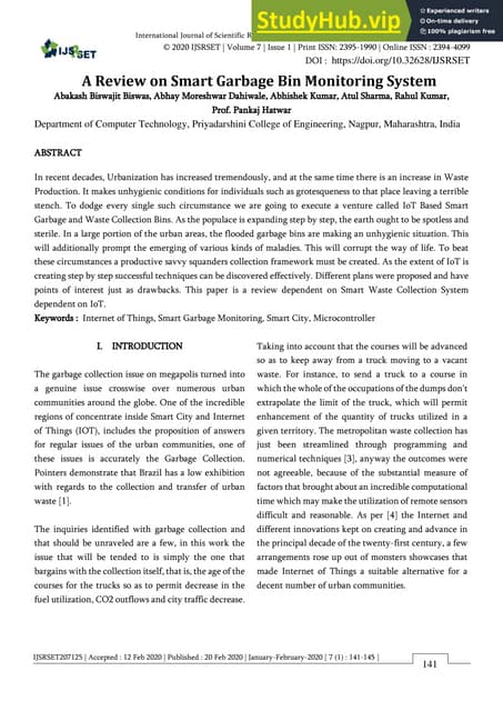IoT based smart garbage system for waste management and route ...